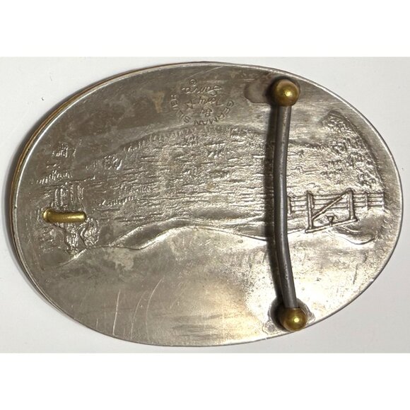 Vintage Tony Lama Bill Hardy Eddon Ranch German Silver Belt Buckle 1894 Murder - Picture 2 of 3
